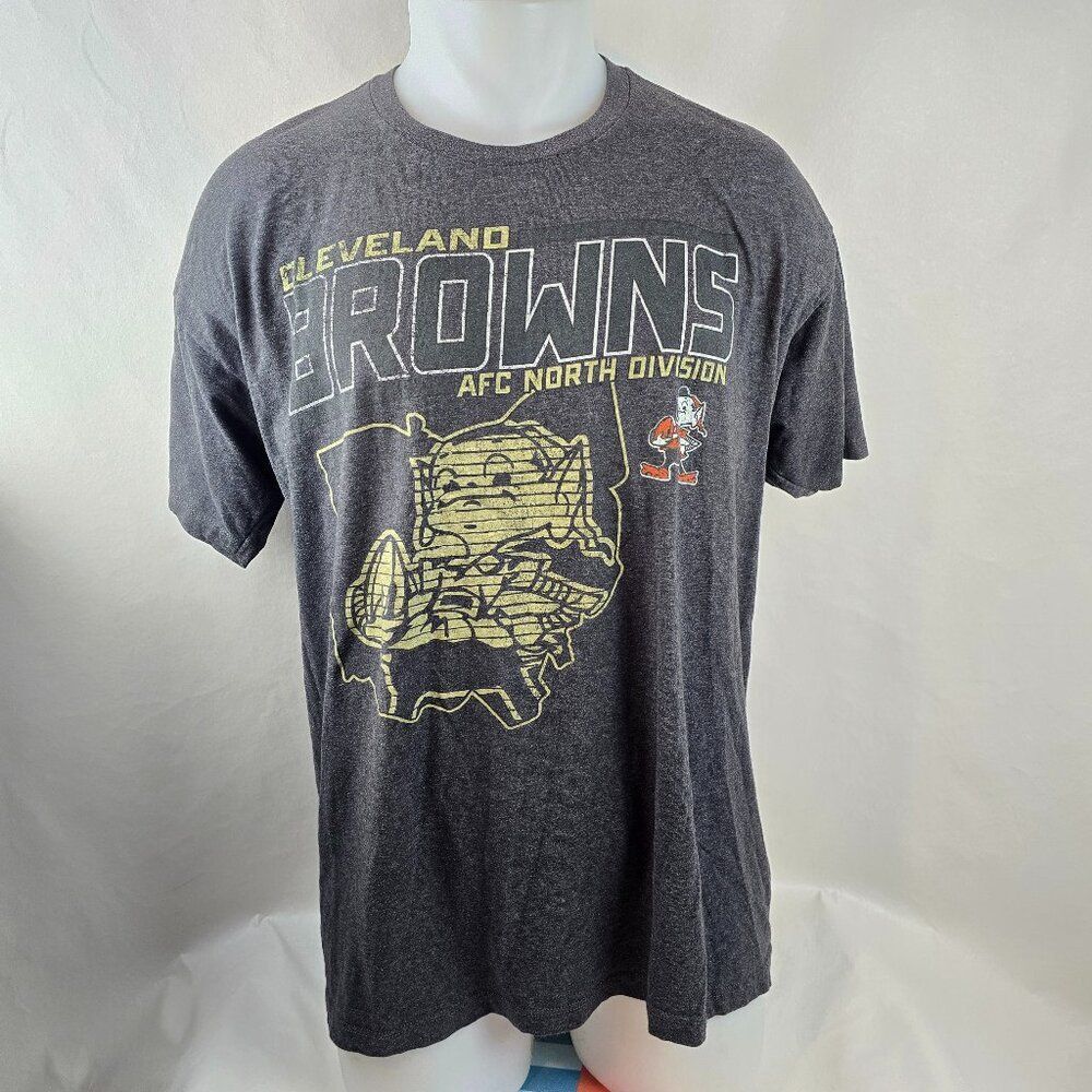 Cleveland Browns T Shirt Mens XL Grey Brownie Elf Logo Ohio NFL Team AFC North